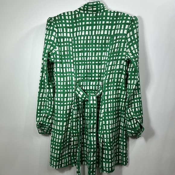 CAbi Circuit green white plaid linen jacket size medium - Picture 7 of 11